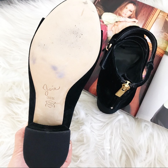 Joie Laina Velvet Strappy Block Heel Pumps NEW - Picture 4 of 6